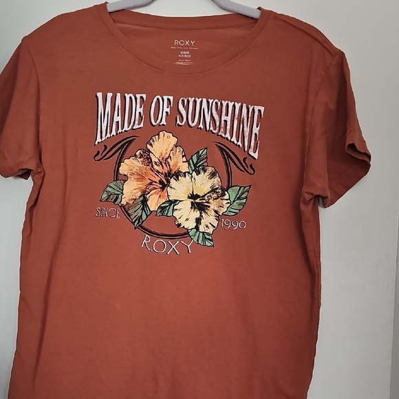 Roxy Terracotta Floral Tee Nwot - Picture 1 of 5